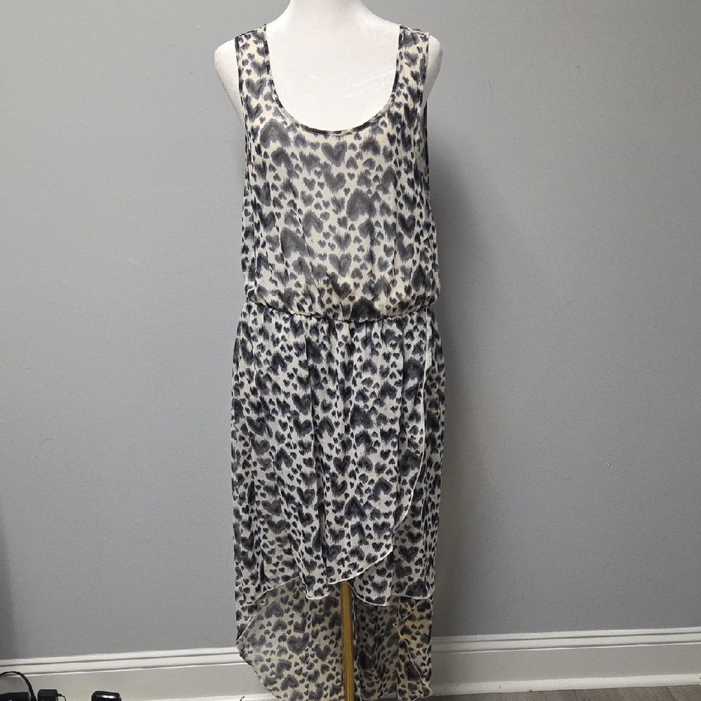 Leopard Print High Low Dress